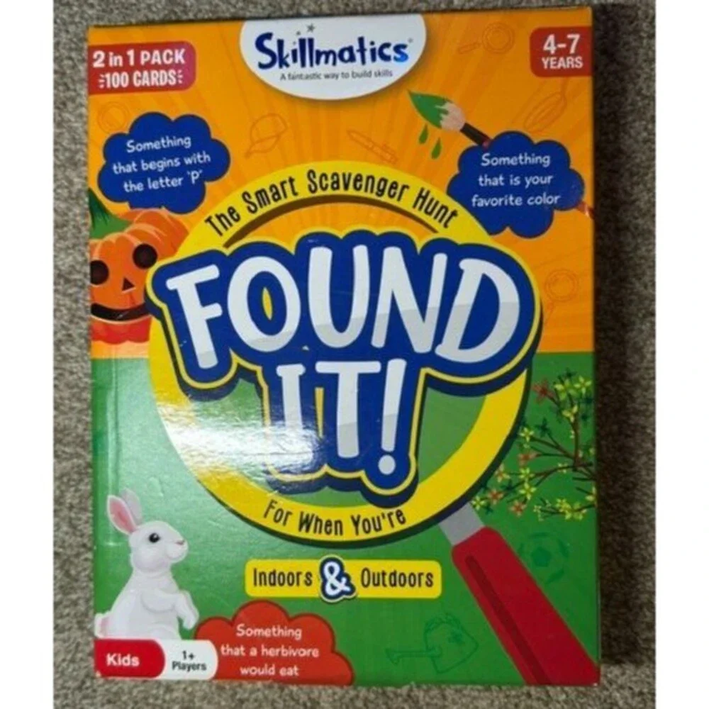 Skillmatics Found It 2 in 1 Pack 100 Cards Scavenger Hunt Game Ages 4-7 EUC